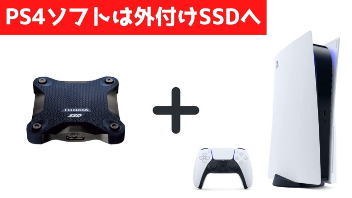 PS4ソフトは内蔵SSDではなく外付けSSDへ移動