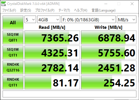 FireCuda530のCrystalDiscMarkBench結果3