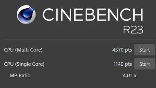 IdeaPad Slim 170 14型（AMD）シネベンチ23スコア