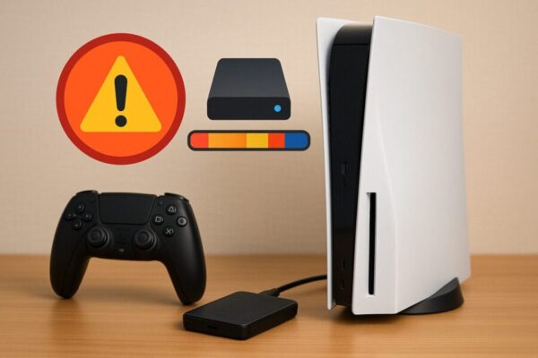 PS5の容量不足を知らせるエラーメッセージ画面