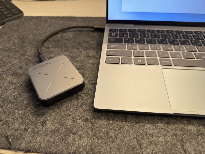USB-CハブをつないだXPS 13
